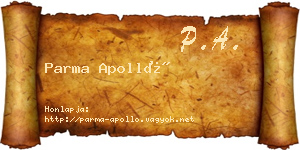 Parma Apolló névjegykártya